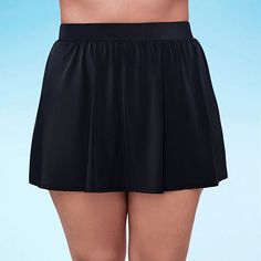 Complete your swim look with this chic Trimshaper women's plus swim skirt in all black. It's made from stretch-jersey and has an elastic waistband, a lined interior for added comfort, and swimwear enhancers providing a flattering silhouette. Style it with your favorite tankini. Features: LinedClosure Type: Full ElasticSwimwear Coverage: FullFiber Content: 95% Polyester, 5% SpandexFabric Description: JerseyLining Material: PolyesterCare: Line Dry, Hand WashSwimwear Enhancers: Tummy Control, Minim Swim Skirts, Plus Swim, Swimsuit Bottoms, Swim Skirt, Swim Suit Bottoms, Skirt Black, Stylish Women, Womens Swim, All Black