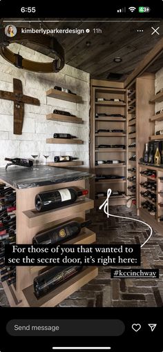 the wine cellar is full of many bottles