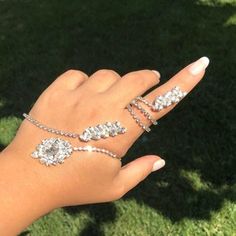 Crystal Hand Chain Bracelet Ring Bracelet Set for Woman | Etsy Hand Set Toe Ring Jewelry For Parties, Unique Adjustable Body Jewelry For Party, Silver Toe Ring Jewelry For Party, Silver Toe Ring For Party, Silver Jeweled Body Jewelry For Wedding, Dazzling Party Bracelet, Adjustable Dazzling Jewelry For Parties, Unique Bangle Jewelry For Party, Unique Handmade Body Jewelry For Weddings