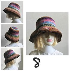 Bucket Hat Crochet fisherman hat OOAK Bucket HatMy backet hat is made of pieces of yarn of different lengths and colors. The effect of such action is a spectacular camouflage pattern. I want to emphasize that it is not one thread of ombre yarn, multicolour. This technique is very demanding, very time-consuming. Enjoy the effect of my work :)OOAK bucket hat are created by combining and mixing yarns.The hat and never the same as another. Bucket hat are created by combining and mixing yarns to make Multicolor Brimmed Bucket Hat For Outdoor, Knitted Wide Brim Sun Hat, Multicolor Brimmed Crochet Hat For Outdoor, Bohemian Knitted Short Brim Hat, One Size Knitted Brimmed Hats, Knitted Brimmed Hat One Size, Multicolor Crochet Hat For Outdoor, Multicolor Crochet Hat With Curved Brim For Outdoor, Multicolor Brimmed Yarn Hat