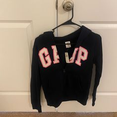 Girls Gap Sweatshirt With Hoodie - Nwt- Pink And Navy Blue Sporty Letter Print Tops By Gap, Sporty Letter Print Tops From Gap, Sporty Gap Tops With Letter Print, Sporty Gap Tops For Winter, Gap Letter Print Tops For Winter, Gap Tops With Letter Print For Winter, Cute Gap Tops For Fall, Sporty Hoodie For School, Sporty School Hoodie Top