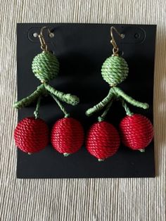 NEW Ann Taylor String Red Cherries Statement Pierced Earrings | eBay Summer Parties, Pierced Earrings, Earings Piercings, Mother’s Day, Ann Taylor, Red