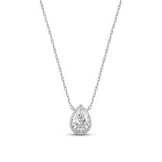 This solitaire necklace gives your daily outfits a subtle shine and style boost. The white gold necklace chain holds a cool white gold bezel in a teardrop shape adorned with quadrilateral cut-outs on the side. It holds teardrop-shaped diamond framed with delicate and dainty milgrain detailing. Gold Necklace Chain, Solitaire Necklace, White Gold Necklace, Diamond Frame, Solitaire Necklaces, White Gold Necklaces, Gold Chain Necklace, Lab Created Diamonds, Necklace Chain