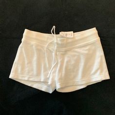 Hard Tail White Terry Cloth Shorts. Never Worn With Tags. Size Junior Large. Perfect Brand New Condition. Basic White Shorts For Loungewear, Basic White Fitted Shorts, White Fitted Pajama Shorts, Fitted Casual Pajama Shorts, Summer Cotton Fitted Pajama Shorts, White Stretch Shorts For Loungewear, White Stretch Pajama Shorts For Vacation, White Stretch Pajama Shorts For Summer, Stretch White Pajama Shorts For Summer