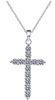 Dreamshow S925 Silver Moissanite Cross necklace Fine Jewellery Necklace, Store Credit Cards, Cross Necklace, Fine Jewelry, Silver