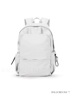 BagForLove - Waterproof Laptop Backpack: Lightweight & Casual Daypack for College Students Product Description Color White Strap Type Adjustable Details Drawstring Composition 10% Polyester Bag Size Medium Pattern Type Plain Material Polyamide Closure Type Zipper Style Unisex Type Classic Backpack Features Lightweight Size Chart INCH CM Handle Height Strap Length Bag Height Bag Width Bag Length 2 inch 33.5 inch 17.7 inch 6.7 inch 12.6 inch Handle Height Strap Length Bag Height Bag Width Bag Leng Basic Backpacks For School, White Waterproof School Backpack, Functional Waterproof Solid Color Backpack, White Waterproof Backpack For Travel, Waterproof White Backpack For Travel, White Waterproof Backpack For Outdoor Activities, White Waterproof Backpack For Outdoor, White Waterproof Travel Backpack, College Backpack Aesthetic