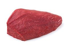 a piece of raw meat on a white background