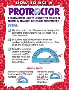 the instructions for how to use a protractor