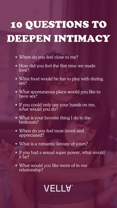 Questions To Increase Emotional Intimacy, Questions To Build Intimacy, Forms Of Intimacy, Starting A Relationship, Hot Seat Questions, Intimate Questions, Questions For Couples, Romantic Date Night Ideas, Romantic Questions