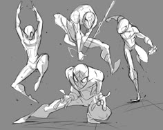 some character sketches from the animated movie spider - man, with their hands in the air