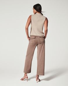 This super-soft cropped pant is the perfect addition to your wardrobe. With a pull-on design and hidden core shaping technology, these comfortable pants flatter all over. This style is garment-dyed and one-of-a-kind. Therefore, you may see some slight variance in color. | Spanx Women's Stretch Twill Cropped Pant Fall Cropped Leg Pull-on Pants, Fall Cropped Leg Pull-on Style Pants, Fall Cropped Leg Pants With Pull-on Style, Fall Cropped Leg Capris With Elastic Waistband, Spring Versatile Cargo Pants With Cropped Leg, Spring Versatile Cropped Leg Cargo Pants, Versatile Cropped Cargo Pants For Spring, Spring Versatile Cropped Cargo Pants, Fall Solid Capris With Relaxed Fit