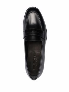 Shop Scarosso Monica leather loafers with Express Delivery - FARFETCH Black Calvin Klein, Black Leather Loafers, Leather Loafers, Calf Leather, Penny, Mockup, Calvin Klein, Shoes Heels, Black Leather