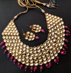 Indian Jewelery traditional Jewelery,party wear Jewelery,Kundan and pearls necklace and earrings com Gold Kundan Necklace With Dori Work For Diwali, Gold Kundan Necklace With Dori Work, Gold Kundan Necklace With Dori Work In Temple Style, Festive Gold Kundan Necklace With Dori Work, Gold Kundan Necklace With Dori Work In Bollywood Style, Festival Kundan Necklace With Dori Work As Gift, Festival Kundan Necklace With Dori Work, Temple Style Kundan Necklace With Dori Work As Gift, Kundan Necklace With Dori Work For Gift