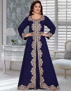 Modest and classy!!😍🔥 Dubai Navy Blue Embroidery Worked Moroccan Kaftan Order Online: https://bit.ly/3VwIRPc Apply Code : BUY3GET4 and Buy 3 get 1 free #kaftan #kaftandress #kaftanstyle #caftan #moroccankaftan #arabicattire #dresses #dress #moroccancaftan Eid Floral Embroidered Kaftan For Reception, Eid Reception Kaftan With Floral Embroidery, Anarkali Style Embroidered Kaftan With Traditional Drape, Traditional Embroidered Kaftan For Reception, Embroidered Kaftan For Eid Reception, Semi-stitched Gold Dress With Floral Embroidery, Designer Gold Kaftan With Dabka Work, Eid Reception Embroidered Kaftan, Blue Kaftan With Zari Work For Diwali