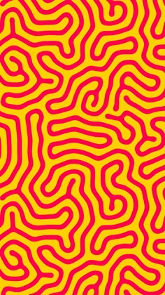 an abstract pattern with red and yellow lines on a yellow background, which is very similar to the shape of a snake's head