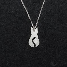 Silver Jewelry With Cat Print For Gift, Silver Cat Design Pendant Charm Necklace, Minimalist Silver Cat Design Jewelry, Silver Cat Pendant, Jewelry Making Classes, Cat Pendant Necklace, Tiny Pendant, Jewelry Designing, Second Option