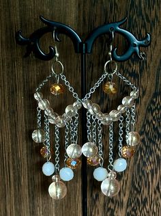 Multi-chain droop earring with gold and cream accent beads Style Earrings, Gold Gold, Jewelry Earrings Dangle, Beauty Book, Dangle Drop Earrings, Dangle Earrings, Etsy Accessories, Jewelry Earrings, Accessory Gift