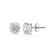 14kt White Gold Diamond Stud: 9.86cts of round clarity enhanced diamonds Diamond Stud Earring, Gold Diamond Studs, Diamond Stud, American Express, Diamond Earrings Studs, Stud Earring, Diamond Studs, White Gold Diamonds, Gold Diamond