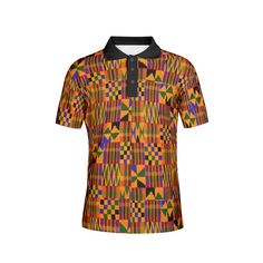 Stand out and represent in our Kente African Print Men's Polo Shirt. Made from a high quality polyester and spandex blend. Size chart is in with the images. Four-way stretch fabric that stretches and recovers on the cross and lengthwise grains. This premium fabric offers unmatched comfort and breath-ability while possessing great strength and durability for everyday use. Double-needle stitch on sleeve and bottom hem for added durability Click below to view our full range of Pro Black merchandise Kente Shirts For Men, Fitted Sporty Polo Shirt With Graphic Print, Sporty Fitted Polo Shirt With Graphic Print, Multicolor Polo Collar Top With Graphic Print, Multicolor Graphic Print Polo Collar Top, Multicolor Graphic Print Top With Polo Collar, Multicolor Graphic Print Short Sleeve Polo Shirt, Fitted Polo Shirt With Graphic Print, Fitted Polo Collar Shirt With Graphic Print