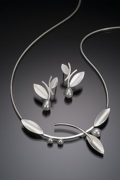 Silver Collection Archives - Beth Solomon Jewelry Studio | Beth Solomon Jewelry Studio Hammered Silver Jewelry, Cultured Pearl Bracelet, Bijoux Fil Aluminium, Silver Diamond Necklace, Silver Jewellery Sets, Gold Necklace Set, Leaf Jewelry