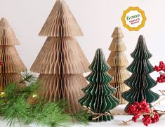 How To Make A Christmas Tree Out Of Paper (DIY West Elm Dupe) 3 Angel Paper Craft, Christmas Tree Templates, Christmas Trees Svg, Diy Honeycomb, Diy Paper Christmas Tree, Different Christmas Trees, Origami Christmas Tree, Trees Svg, Diy Christmas Decorations For Home