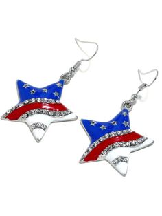 Product Details Type: Earrings Style: Casual Material: Plastic Occasion: Daily Casual, Party, Holiday, Basic. Tips: Due To Different Measurement Methods, There May Be An Error Of 1-3cm. Please Select The Size According To The Specific Parameters Of The Clothes According To Your Own Height And Weight! Patriotic Silver Dangle Earrings, Silver Dangle Patriotic Earrings, Star Shaped Summer Party Earrings, Star Drop Earrings, Flag Day, Star Shape, Hook Earrings, Designer Earrings, Independence Day