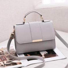 New Summer Fashion Women Bag Pu Leather Handbags Shoulder Bag Small Flap Color :Gray Size :20x8x15cm Tas Bahu, Cheap Purses, Bags Leather Handbags, Girly Bags, Cheap Handbags, Handbags Women, Lv Handbags, Leather Bag Women, Crossbody Messenger Bag