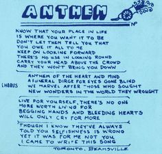 a poem written in blue ink on white paper