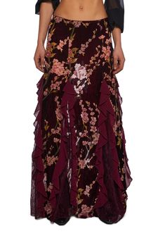 base|multi Romani Skirts, Witchy Skirt, Womans Halloween Costume, Girl Scout Costume, Halloween Costume Boots, Halloween Costume Shoes, Current Mood Clothing, Lace Maxi Skirt, Floral Print Maxi Skirt