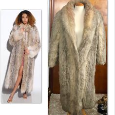 Plus Sz Canadian Lynx Ombre Faux Full Length Fur Plus Sz Canadian Lynx Ombre Faux Full Length Fur Look And Feel Fabulous In This Beautiful Full Length Canadian Lynx Faux Fur A Sheik Look That Never Goes Out Of Style Gorgeous 2 Side Pockets .Polyester Lining Length 48" Armpit To Armpit 22" Sz 14-16 Fitted Long Fur Coat For Cold Weather, Long Winter Outerwear With Faux Fur Trim, Fitted Fur Coat For Cold Weather, Fitted Long Sleeve Fur Coat For Cold Weather, Long Fitted Outerwear With Faux Fur Lining, Fitted Long Outerwear With Faux Fur Lining, Long Fitted Fur Coat With Faux Fur Lining, Fitted Mink Colored Outerwear For Spring, Fitted Long Fur Coat With Faux Fur Lining