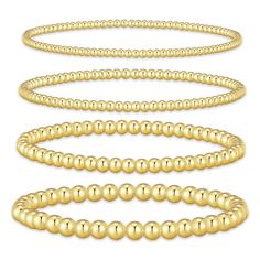 Amazon Gold Bracelets, Beaded Gold Bracelets, Gold Stacking Bracelets, Beaded Gold Bracelet, Amazon Gold Jewelry, Gold Bead Bracelet Stack, Gold Bracelet Stacks, Amazon Bracelets, Small Bead Bracelets