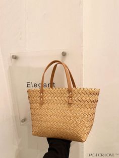 BagForLove - Woven Straw Beach Tote: Fashionably Spacious Shoulder Bag, Ideal for Summer Travel Product Description Color Khaki Strap Type Double Handle Bag Size Medium Pattern Type Plain Style Vacation Type Top Handle Bag Features Lightweight Closure Type No-closure Material Straw Size Chart INCH CM Bag Length Bag Width Bag Height Handle Height 13.8 inch 4.7 inch 7.9 inch 4.7 inch Bag Length Bag Width Bag Height Handle Height 35 cm 12 cm 20 cm 12 cm Details Pictures Similar Products h2 { text-align: center; } /* æ¢è¡ */ li{ white-space: normal; word-break: break-all; word-wrap: break-word; } .red-box { width: 100%; display: flex; flex-direction: row; flex-wrap: wrap; justify-content: center; } .red-box > div { width: 190px; height: 250px; margin: 10px; } .red-box > div > a > img { width Casual Beige Basket Bag, Casual Bucket Beach Bag For Shopping, Casual Shopping Bag For Beach Season, Casual Shoulder Bag For Beach Shopping, Trendy Handheld Beach Bag For Shopping, Trendy Woven Shoulder Bag For Vacation, Casual Basket Bag With Braided Handles, Casual Basket Bag For Vacation, Adjustable Strap Shoulder Bag For Beach Season