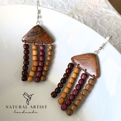 Introducing our Large Wood Earrings - Handcrafted with love and attention to detail, these dangle earrings are the perfect embodiment of eco-friendly fashion and style. 1. **Unique and Statement-Making Our Large Wood Earrings are designed to catch the eye and spark conversations. Their oversized dangle design makes them an ideal choice for those who love to stand out and express their individuality. 2. **Handmade with Care Each pair of these earrings is lovingly handcrafted, ensuring that every Nature-inspired Beaded Dangle Earrings As Gift, Nature-inspired Dangle Beaded Earrings As Gift, Nature-inspired Dangle Beaded Earrings For Gift, Earthy Dangle Earrings With Ear Wire, Earthy Beaded Dangle Earrings As Gift, Brown Dangling Beads Earrings For Gift, Nature-inspired Jewelry With Dangling Beads For Gifts, Nature-inspired Dangle Earrings In Natural Color, Nature-inspired Brown Earrings For Jewelry Making