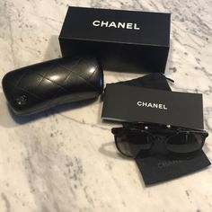 Dark Tortoise Chanel Butterfly Sunglasses. Lenses Brown Polarized. Luxury Polarized Sunglasses For Travel, Luxury Polarized Travel Sunglasses, Elegant Wayfarer Sunglasses For Travel, Luxury Wayfarer Glass Sunglasses, Luxury Sunglasses With Uv Protection For Travel, Luxury Black Sunglasses For Travel, Elegant Square Frame Sunglasses For Travel, Luxury Glass Sunglasses For Formal Occasions, Designer Formal Sunglasses With Gradient Lenses