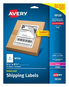 avery shipping labels on a box