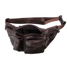 * Top grade cowhide 
 * Deep shade of brown Nice Belts, Hip Pack, Small Stuff, Leather Fanny Pack, Beautiful Belts, Leather Baby, Jewelry For Men, Dark Brown Leather, Waist Bag