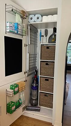 an organized pantry with lots of items in it