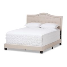 Emerson Modern and Contemporary Light Beige Fabric Upholstered Full Size Bed FredCo Upholstered Full Bed, Box Spring And Mattress, Fabric Upholstered Bed, New Build Ideas, Bed Light, King Upholstered Bed, Queen Upholstered Bed, Contemporary Light, Target Home