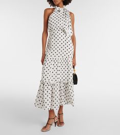 Chic Cotton Halter Neck Maxi Dress, White Cotton Midi Dress With Tie Back, Halter Neck Cotton Maxi Dress For Vacation, Cotton Halter Neck Maxi Dress For Vacation, Chic Cotton Midi Dress For Beach, Elegant Cotton Midi Dress For Vacation, Elegant Cotton Maxi Sundress, Cotton Halter Neck Maxi Dress With Tie Back, Elegant Cotton Tie Back Sundress