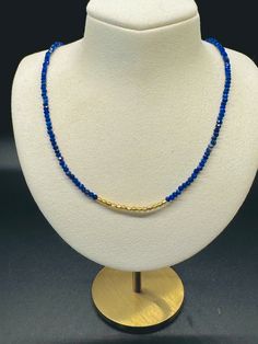 I love deep blues with gold and this necklace is stunning! 17 inches in length but can have a 2 inch extender chain Lapis Lazuli Stone, Gold Accent, Beaded Necklaces, Gold Accents, Lapis Lazuli, Deep Blue, Beaded Necklace, Etsy Accessories, Jewelry Necklaces