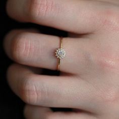 A Promise Ring, Spring Is In The Air, Flower Motif, Cz Ring, Ring Band, Cz Stone, Promise Ring, Promise Rings, Gold Ring