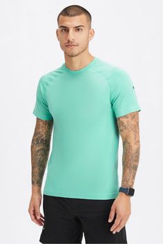 The Training Day Tee FL2 green male Activewear >> Mens >> Top >> Short-Sleeve Tees Seamless regular 4-Way Stretch/Anti-Stink/Breathable/Lightweight Feel/Sweat Wicking Pro Tip: Size up for a more relaxed fit. Green Athleisure T-shirt For Workout, Green Short Sleeve Cotton Activewear, Green Cotton Short Sleeve Activewear, Green Moisture-wicking T-shirt For Workout, Green Relaxed Fit Sporty Top, Green Moisture-wicking Crew Neck Activewear, Green Short Sleeve Moisture-wicking Tops, Green Moisture-wicking Short Sleeve Tops, Green Sporty Shirt For Sports