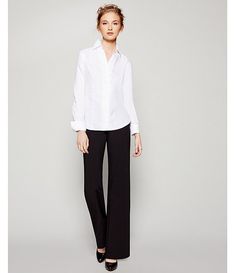 Calvin Klein Wrinkle-Free Pinpoint Oxford Blouse | Dillard's Calvin Klein Collared Tops For Business Casual, Classic Calvin Klein Button-up Top, Calvin Klein Button-up Business Casual Tops, Calvin Klein Button-up Tops For Business Casual, Elegant Dress Shirt For Office With Placket, Elegant Office Wear Dress Shirt With Placket, Elegant Dress Shirt For Office Wear, Formal Blouse With Lapel Collar And Placket, Classic Calvin Klein Tops For Spring