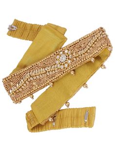 PRICES MAY VARY. This Traditional Handmade embroidery cloth waist belt for women saree Is stretchable ( 30-40 inches only ) and is Studded with multicolour stones and Cream colour Pearl This Traditional embroidery cloth waist belt for women saree Kamarband Kamarbandh Kamar bandhani waist Line necklace is good Accessories for Wedding & Functions Hand made Cloth waist belt Perfect match on Wedding sarees & Lehanga Cloth vadanam Vaddanam vadanalu vadanallu Ottyanam kardhani For ladies Wearing a Hal Golden Belt For Saree, Bollywood Style Gold Bridal Belt With Tilla, Hip Belt For Saree Gold, Gold Waist Belt Indian, Embroidered Saree Belts, Saree With Belt, Waist Jewelry, Indian Accessories, Cloth Belt