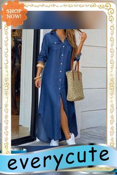 Fashion Women Long Sleeve Shirt Dress Autumn Printed Ol Long Dresses Laides Turn-down Collar Loose Sundress Party Dresses Sundress Party, Women Long Sleeve Shirt, Dress Autumn, Fall Prints, Womens Long Sleeve Shirts, Long Sleeve Shirt Dress, Event Dresses, Long Dresses, Fall Dresses