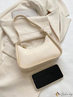 BirdinBag - Stylish Solid Color Shoulder Bag: Womens Zipper Purse, Chic PU Baguette Zipper Purse, Inch Bag, Baguette Bag, Underarm Bag, Types Of Bag, Bag Bag, Square Bag, Black Handbags, Pink Bag