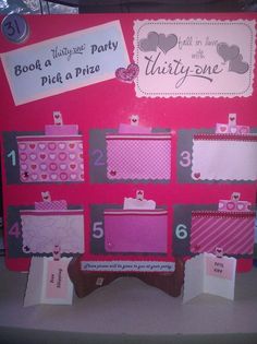 a pink and gray bulletin board with numbers on it