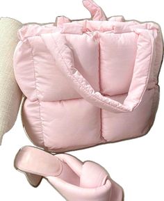 Pink Puffer Bag, Puffer Tote Bag, Winter Bag, Puffer Bag, Winter Bags, Handbags Luxury, Large Tote Bag, Large Tote, Pink Bag