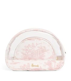 Harrods Toile Cosmetic Bag (Set of 2) | Harrods US Cosmetic Bag Set, Cosmetic Sets, Clear Window, Birthday Wishlist, Best Bags, Makeup Essentials, Luxury Beauty, Bag Set, Beauty Cosmetics