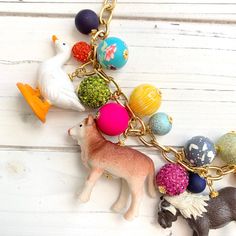 Lenora Dame Farm Life Animal Charm Necklace - Etsy Queen Mum, Dinosaur Necklace, Cat Bead, Pink Carnations, Muslin Bags, Barnyard Animals, Birthday Weekend, Brass Chain, Jewelry Inspo